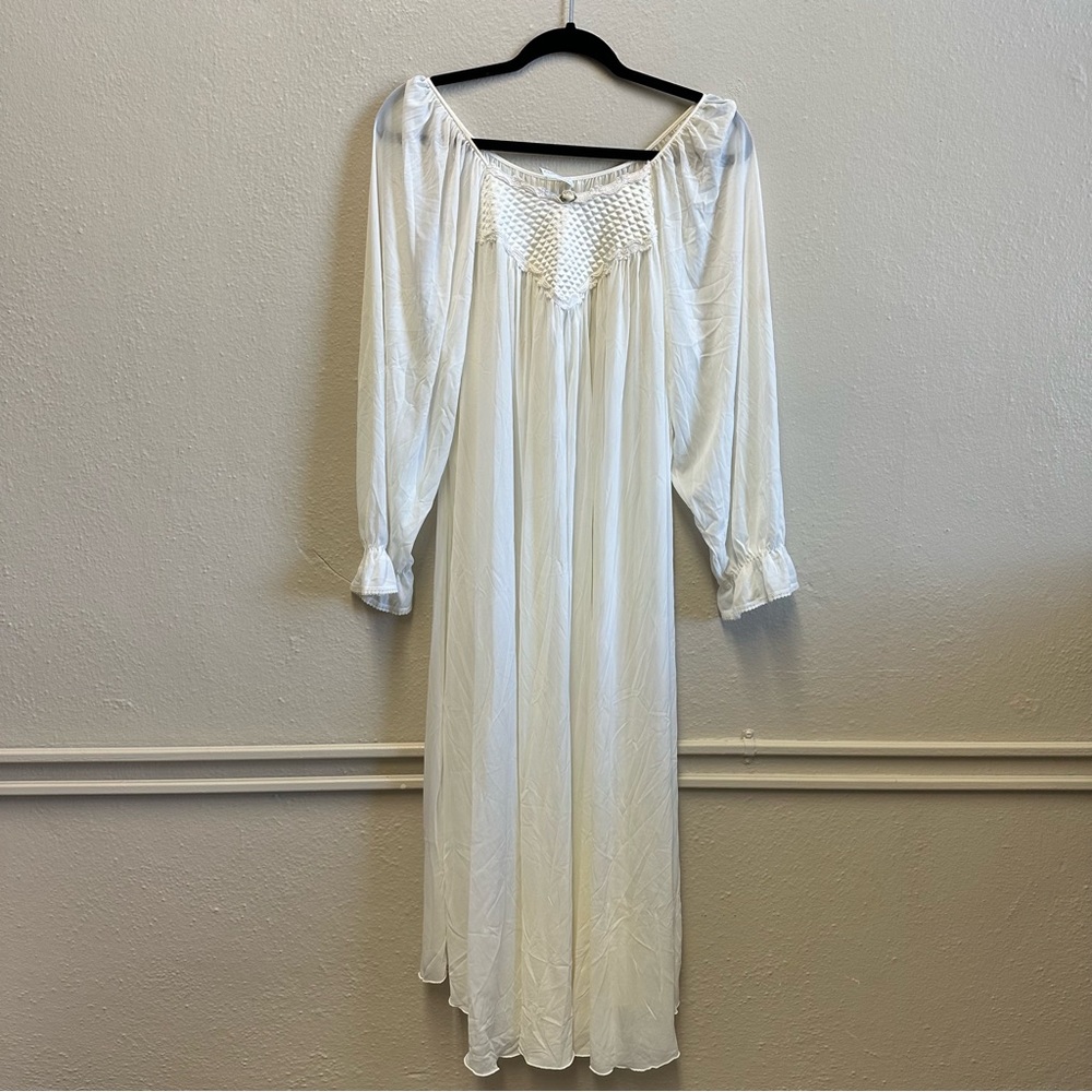 VTG Womens slip dress nightgown soft puff sleeves medieval inspired retro sz XL